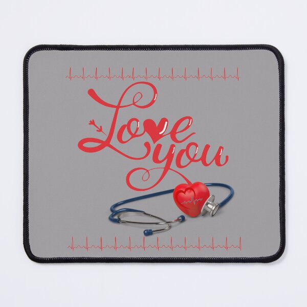 Item preview, Nurse and Doctor Heartline Stethoscope Love You Valentine's Day Design for doctors, nurses, LPN, PA and CNA designed and sold by tranquilbeach.