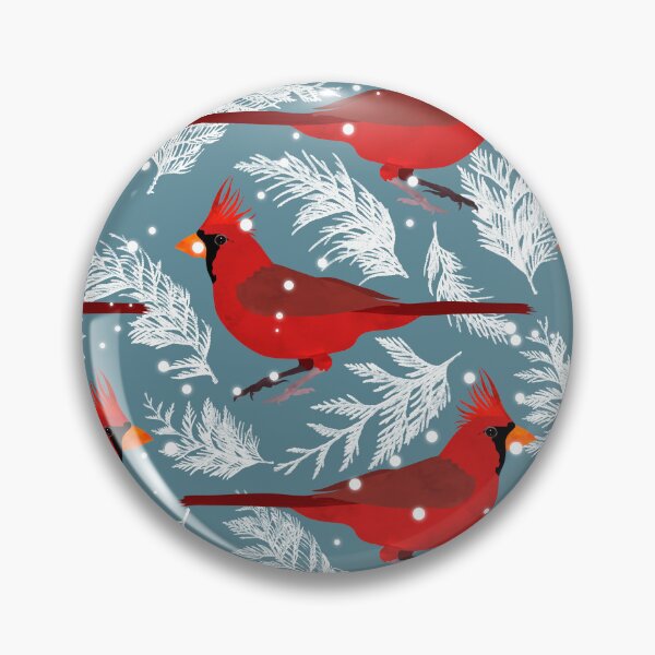 Item preview, Northern cardinal bird blue background designed and sold by cesartorresart.