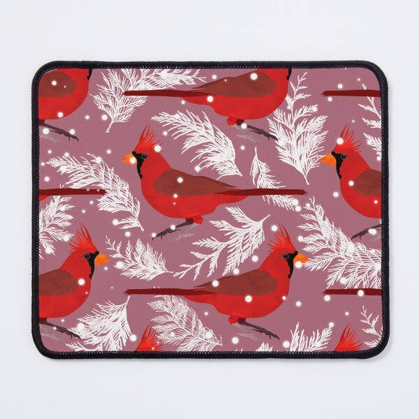 Item preview, Northern cardinal bird pink background designed and sold by cesartorresart.