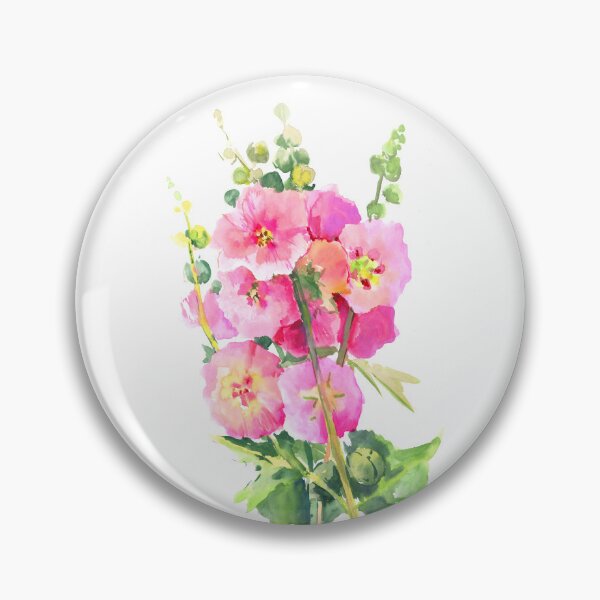 Item preview, Hollyhock pink floral decor designed and sold by surenart.