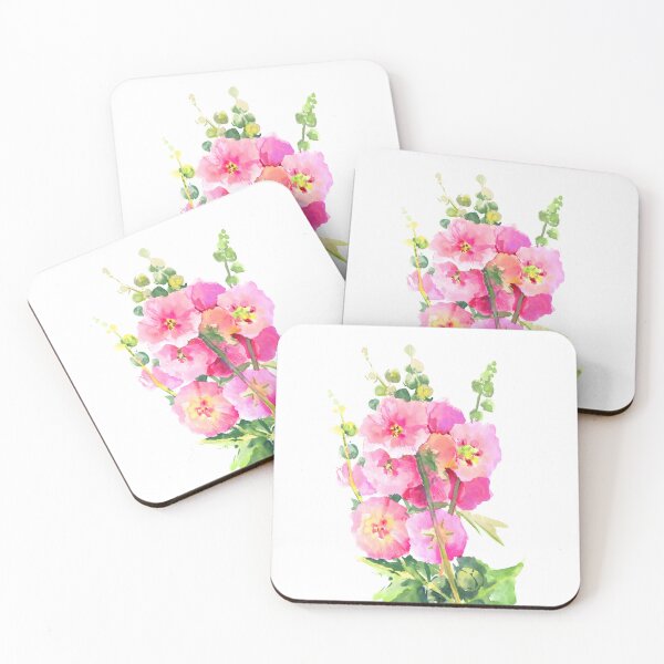 Item preview, Hollyhock pink floral decor designed and sold by surenart.