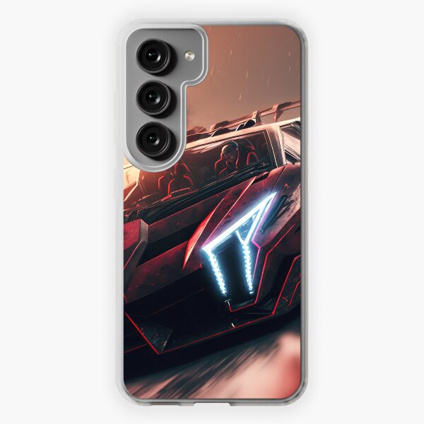 Printed Faux Leather Flip Phone Case For Samsung - Pink Lambo