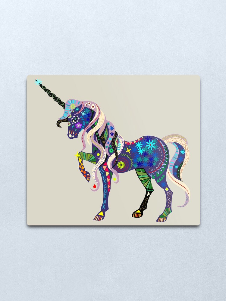 Alternate view of Carnival Unicorn Metal Print