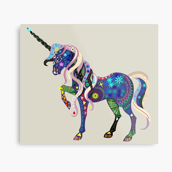 Carnival Unicorn Metal Print