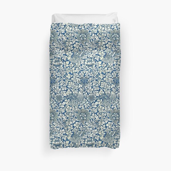 Indigo Blue and White William Morris Pattern Duvet Cover