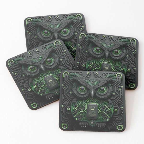Item preview, owl on motherboard chip designed and sold by ManoloB.