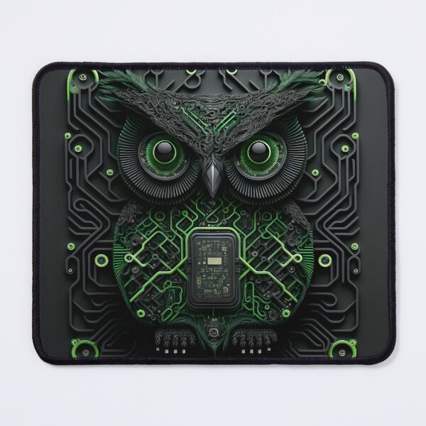 Item preview, owl on motherboard chip designed and sold by ManoloB.