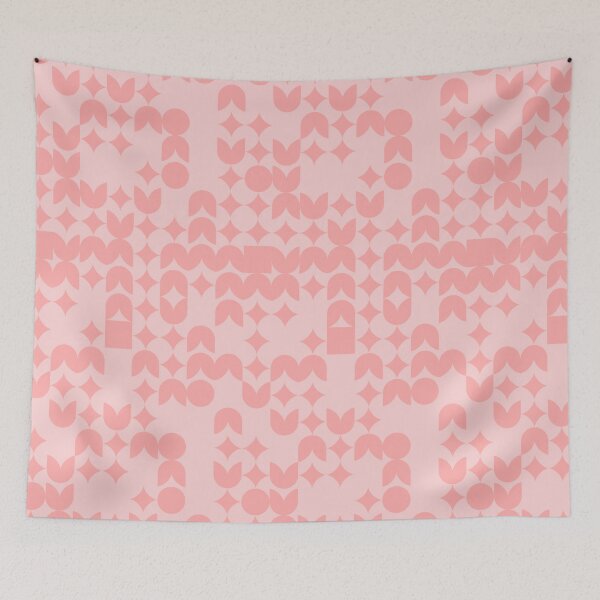 Item preview, Girly Pinkish Geometric Pattern - Flowers & Stars #20 designed and sold by Trendy-Now.