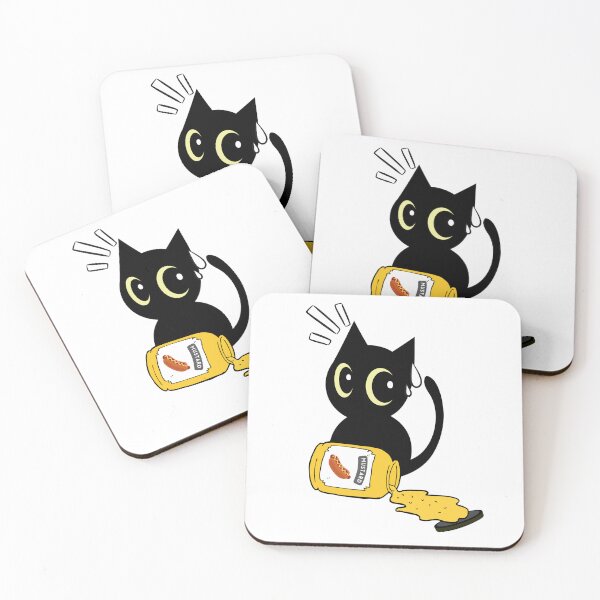 Item preview, Cute Black Cat Spilled mustard designed and sold by Pet Station.