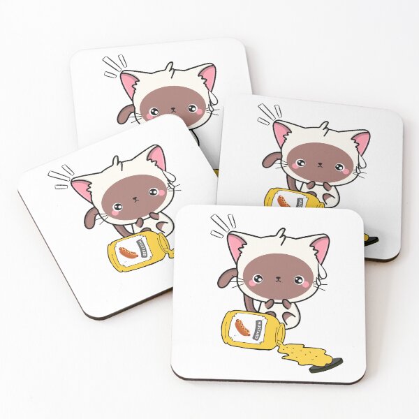 Item preview, Cute White Cat Spilled mustard  designed and sold by Pet Station.