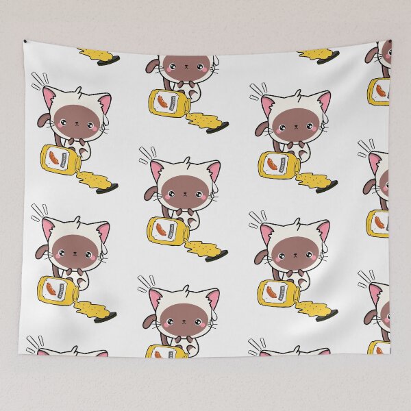 Item preview, Cute White Cat Spilled mustard  designed and sold by Pet Station.