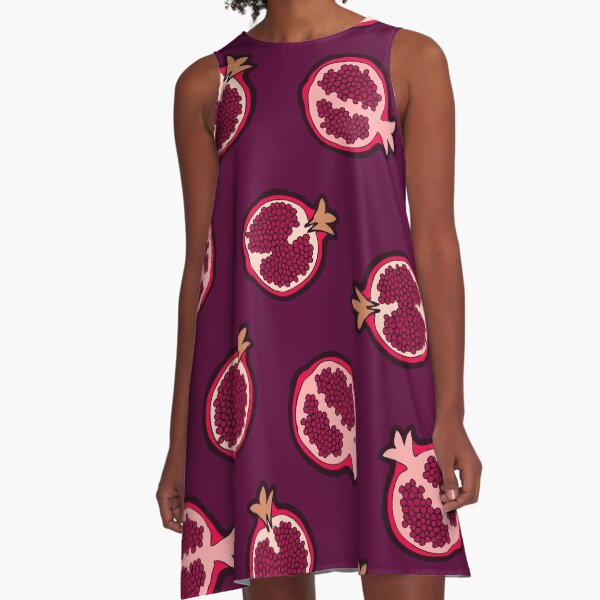 Pomegranate Pattern A-Line Dress