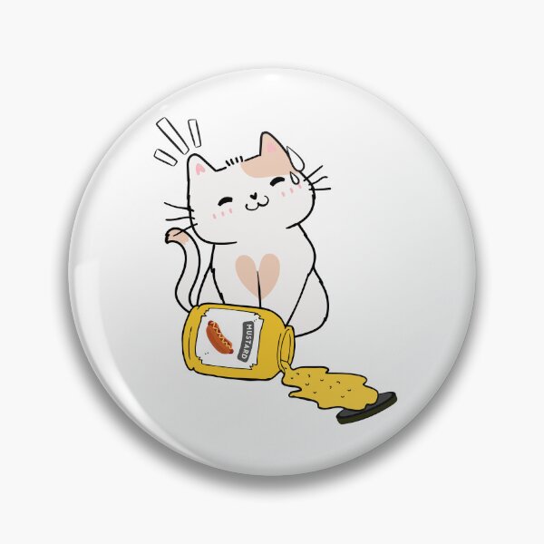 Item preview, Cute White Cat Spilled mustard  designed and sold by Pet Station.