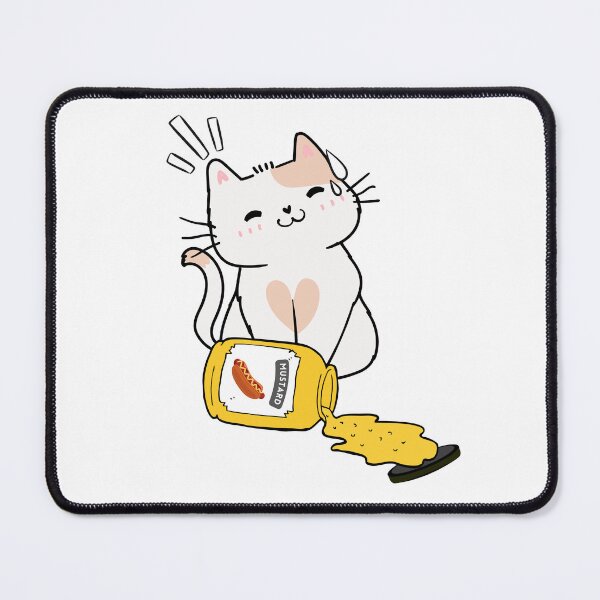 Item preview, Cute White Cat Spilled mustard designed and sold by Pet Station.