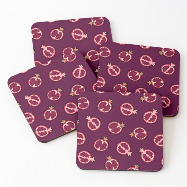 Pomegranate Pattern Coasters (Set of 4)