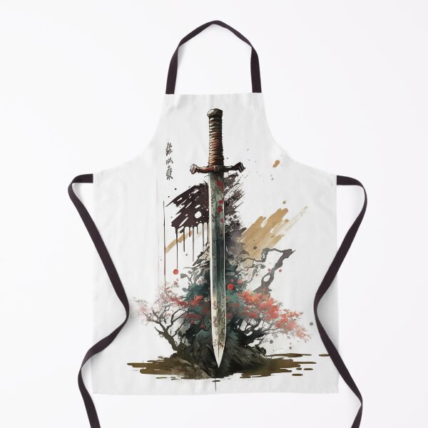 Item preview, legendary asian sword oil paint style designed and sold by Sintivastore.