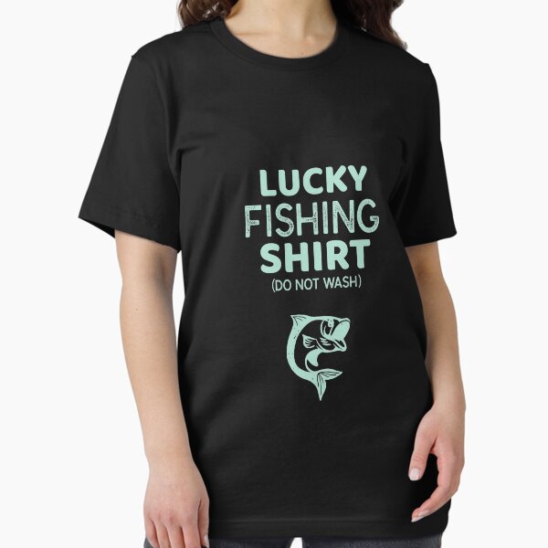 Vista previa del artículo con la obra «Camisa de pesca con suerte No lavar pescador divertido», diseñado y vendido por Mikeyy109.