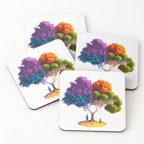 Item preview, Colourful Tree in Fibonacci Design for Fashion Accessories and Home Decor Style designed and sold by RAGANADesign.