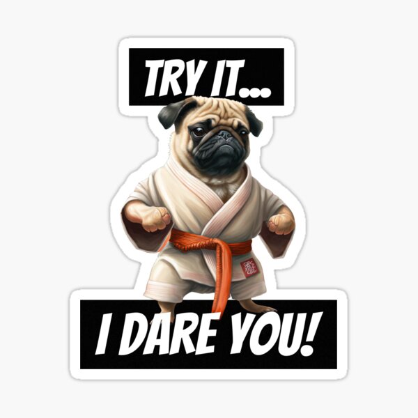 Karate pug Sticker