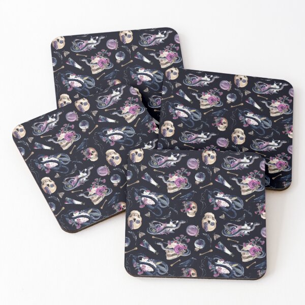 Item preview, Gothic Glamour skulls, snakes, and floral designed and sold by BlackCatArtBB.