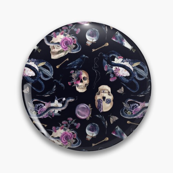 Item preview, Gothic Glamour skulls, snakes, and floral designed and sold by BlackCatArtBB.