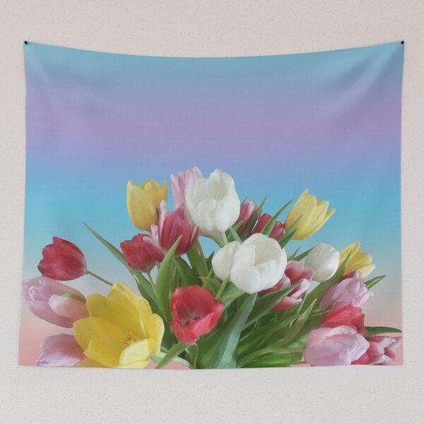 Item preview, Didiers Tulip (Tulipa Gesneriana) Pink Red and Yellow Easter Botanical Tulip Flower Garden designed and sold by VistaViews.