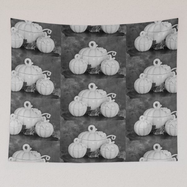 Item preview, Pumpkins on the Table in Black and White designed and sold by Sherry Hallemeier.