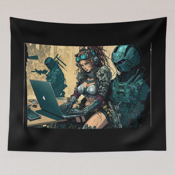 Item preview, Hacker girl anime style designed and sold by ManoloB.