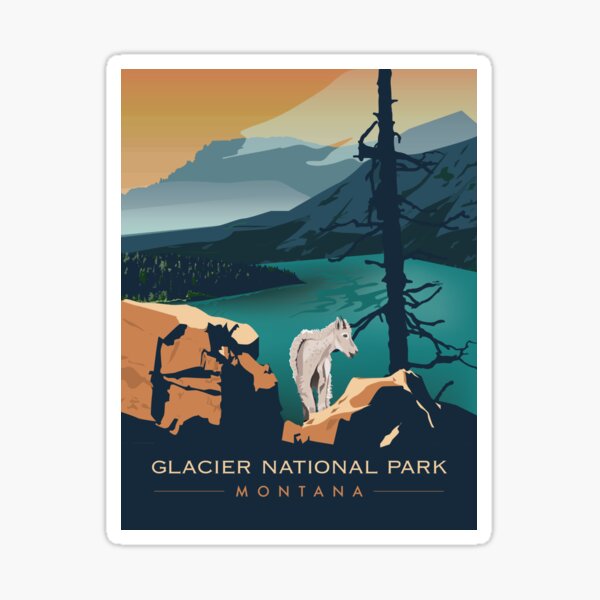 Glacier National Park - Scenic Overlook Sticker
