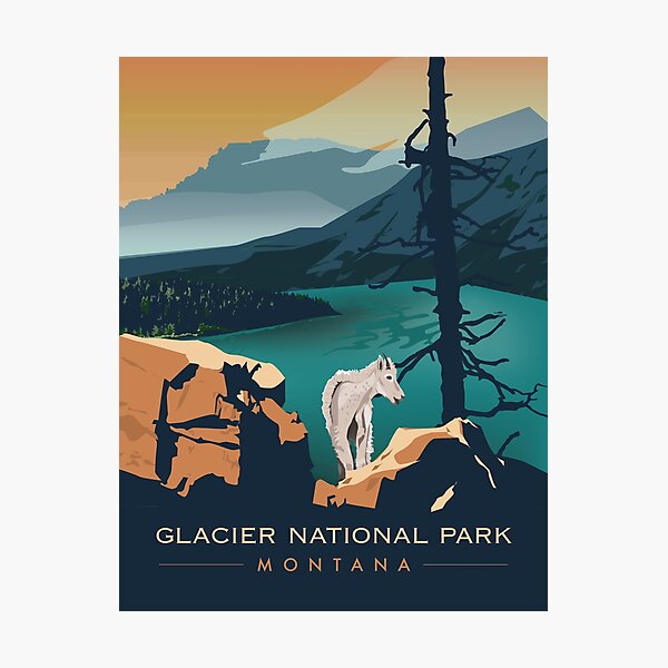 Glacier National Park - Scenic Overlook  Photographic Print