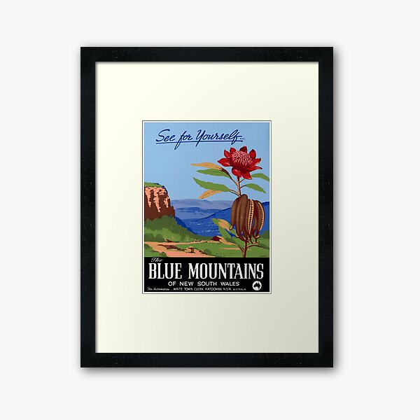 Australia Blue Mountains Restored Vintage Poster Framed Art Print