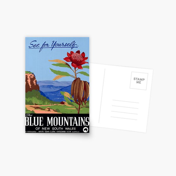 Australia Blue Mountains Restored Vintage Poster Postcard