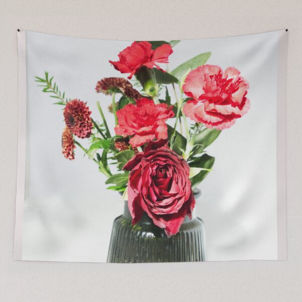 Item preview, 1410091 Red flowers in ribbed vase designed and sold by jalfc46.