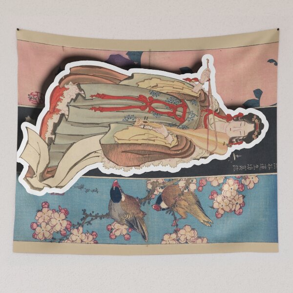 Item preview, Benten - Goddess of Love - with Birds - Katsushika Hokusai designed and sold by jade-cooper-art.