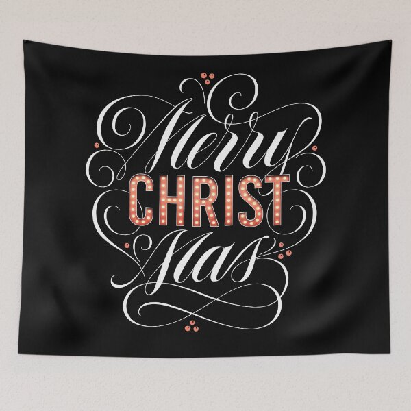 Item preview, Merry CHRISTmas Religious Marquee Lights - Calligraphy - Christian - Christ - Lettering for Black designed and sold by 26-Characters.