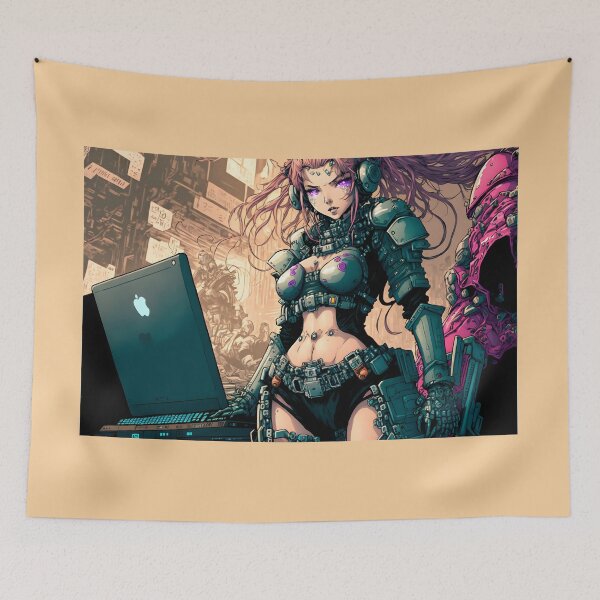 Item preview, Cyber warrior hacker anime girl designed and sold by ManoloB.