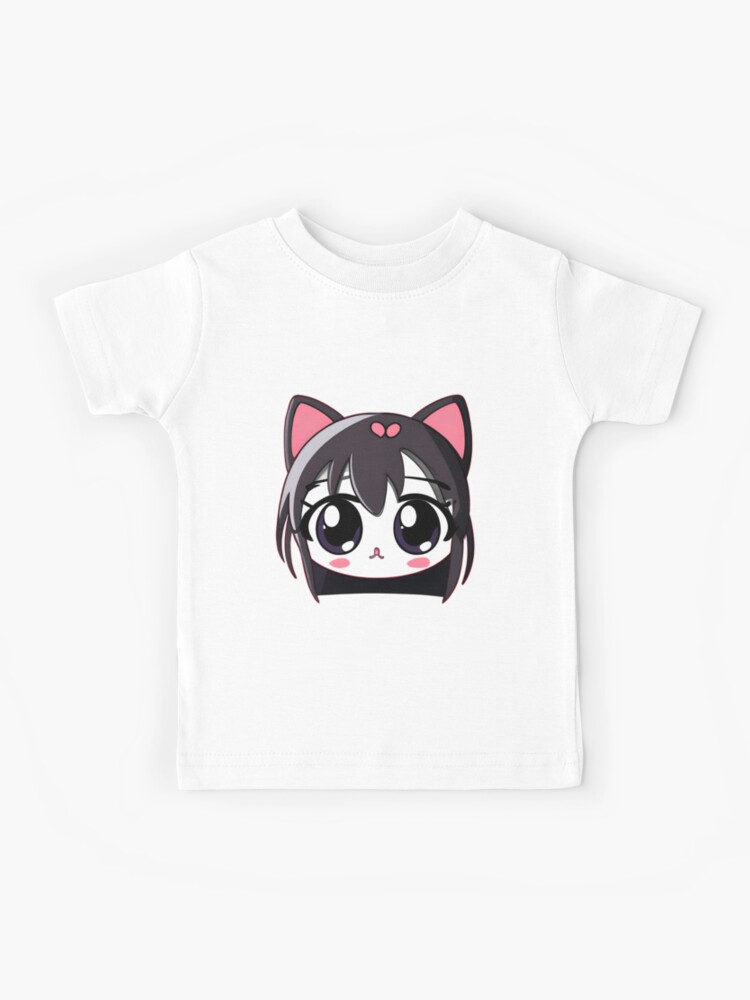 Anime Black Cat Girl With Shinny Eyes | Kids T-Shirt