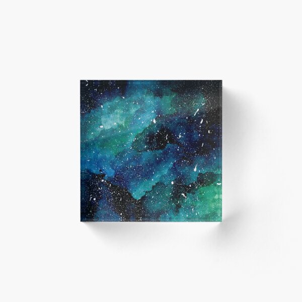 Emerald Galaxy Acrylic Block