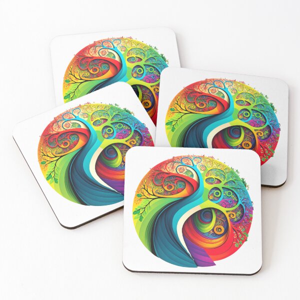 Item preview, Bonzai Tree Fibonacci Style Rainbow Colourful Nature designed and sold by RAGANADesign.