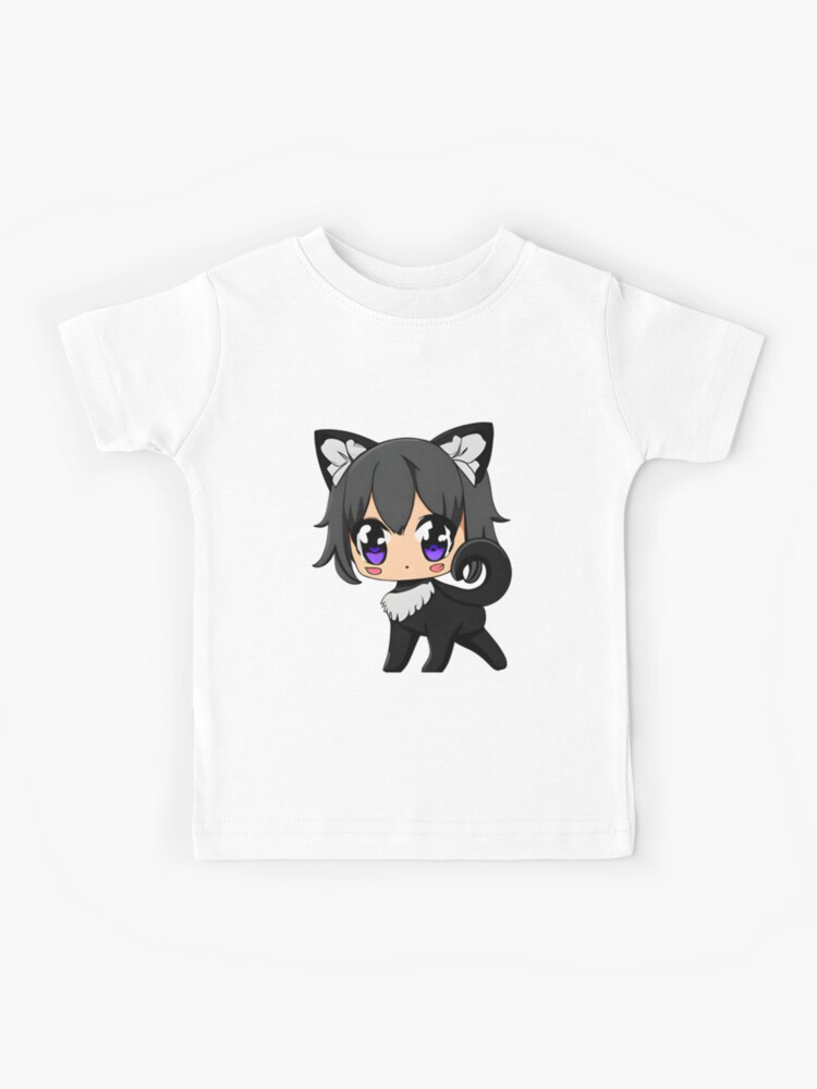 Anime Black Cat Girl With Cat Ears | Kids T-Shirt