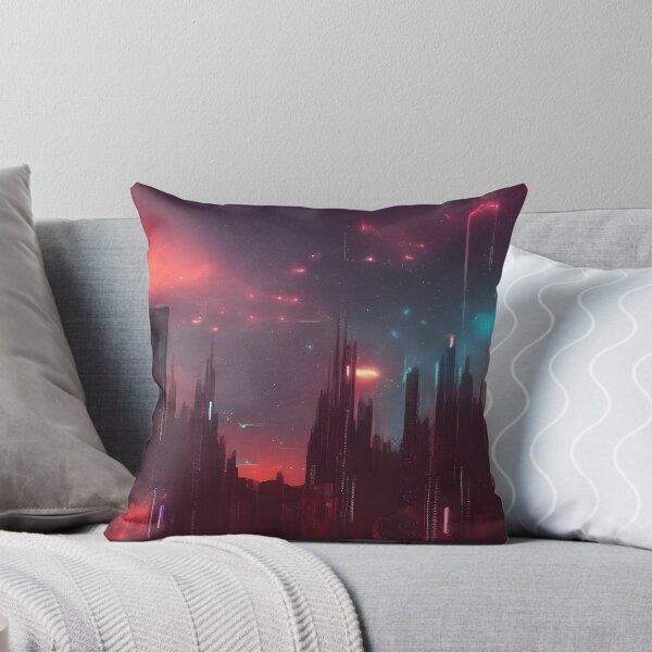 Item preview, dystopia city glitch art illustration designed and sold by AbundanceMind.