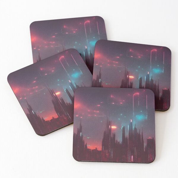 Item preview, dystopia city glitch art illustration designed and sold by AbundanceMind.