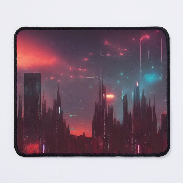Item preview, dystopia city glitch art illustration designed and sold by AbundanceMind.