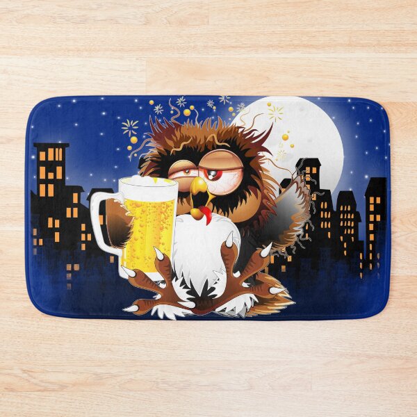 Item preview, Drunk Owl with Beer Funny Character designed and sold by BluedarkArt.