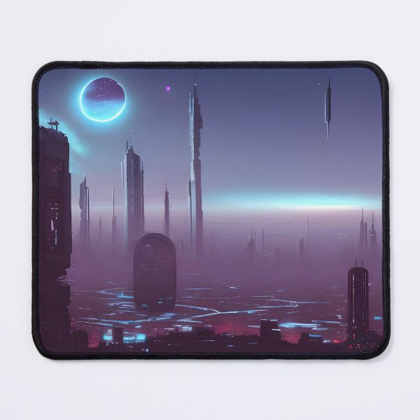Item preview, dystopia city night nebula designed and sold by AbundanceMind.