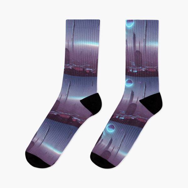 Item preview, dystopia city night nebula designed and sold by AbundanceMind.