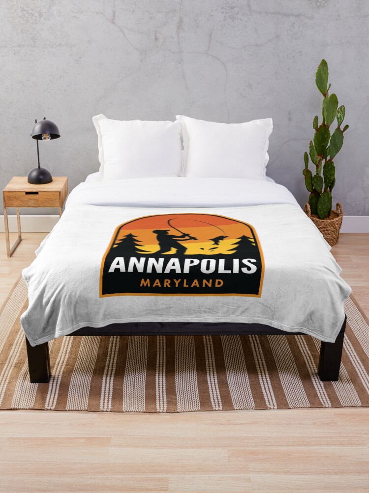 Aperçu 1 sur 6. Plaid avec l'œuvre Annapolis Maryland Fishing créée et vendue par HalpinDesign.