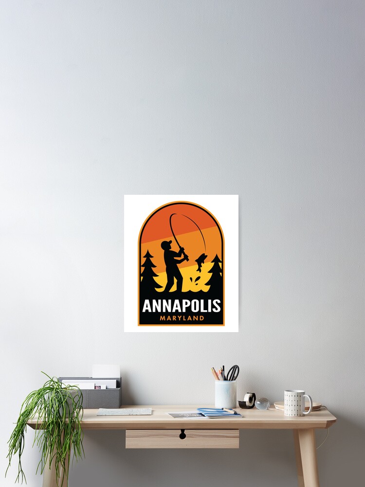 Aperçu 2 sur 3. Poster avec l'œuvre Annapolis Maryland Fishing créée et vendue par HalpinDesign.