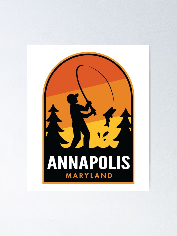 Aperçu 1 sur 3. Poster avec l'œuvre Annapolis Maryland Fishing créée et vendue par HalpinDesign.