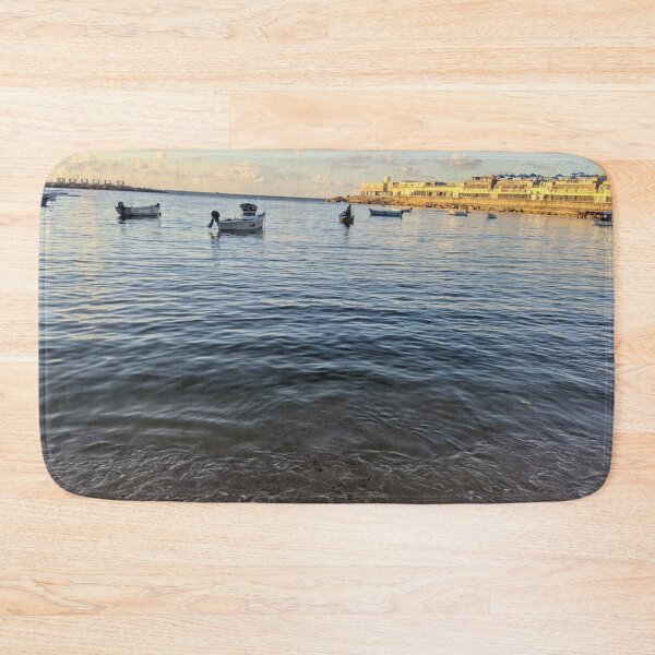 Item preview, Alexandria Egypt beach, sunset warm photo with standing boats  designed and sold by Basma Store.